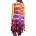 thumbnail image 2 of Sakkas Nora Sleeveless Embroidered Short Tie Dye Caftan Dress / Cover Up - Orange - One Size, 2 of 5