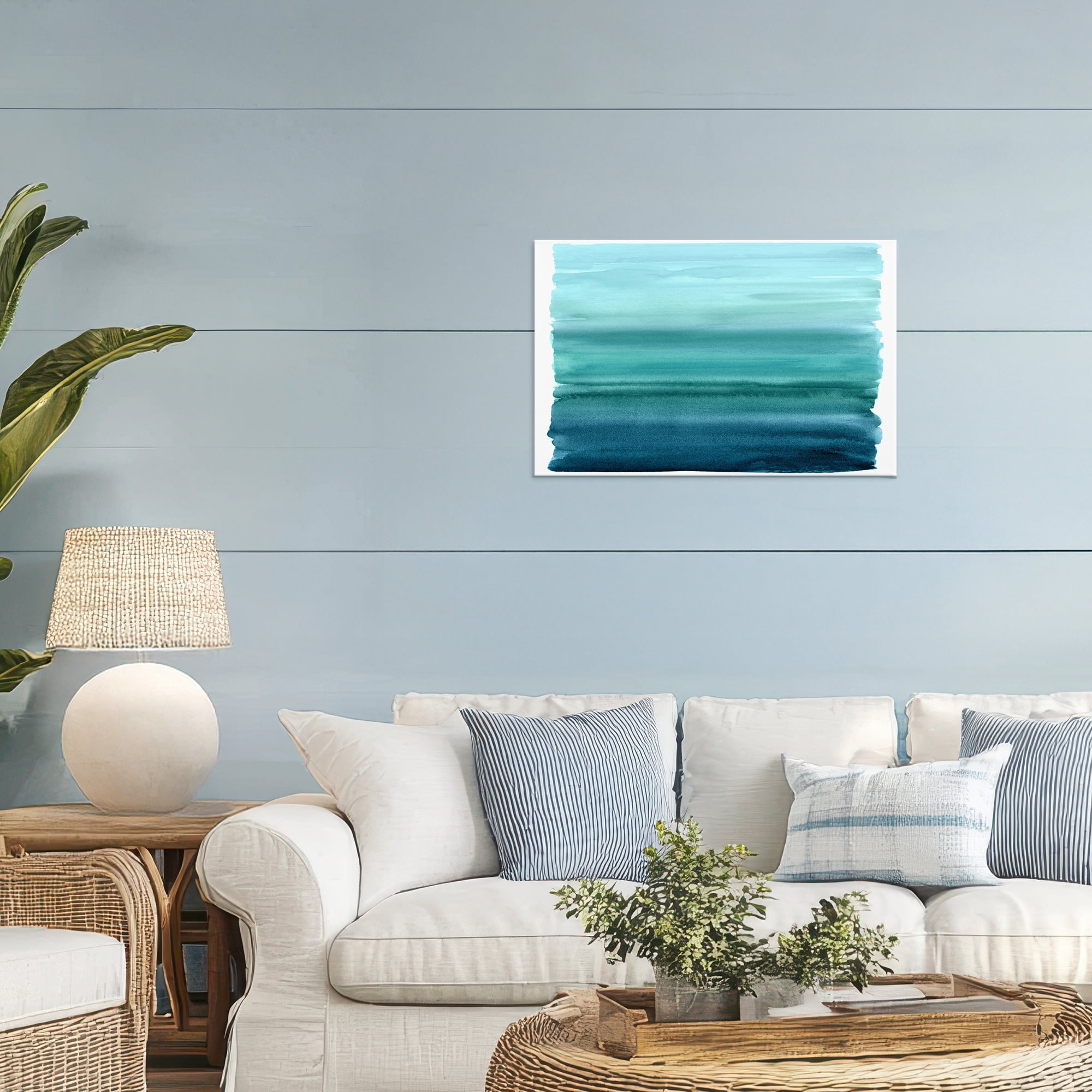 Stupell Industries Ombre Teal Gradient Canvas Wall Art, design by Allie Corbin