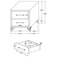 thumbnail image 5 of Pemberly Row Modern 2-drawer Wood Nightstand Bedside Table White and Gold, 5 of 14