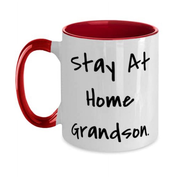 Fancy Grandson, Stay At Home Grandson, Epic Two Tone 11oz Mug For Grandson From Grandpa