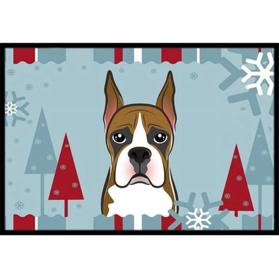 Winter Holiday Boxer Indoor & Outdoor Mat- 24 x 36 in.