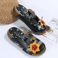 thumbnail image 4 of JeashCHAT Women's Platform Sandals Dressy Retro Floral Closed Toe Slip On Slide Sandals Summer Slippers Ladies Beach Sandals with Arch Support, 4 of 9
