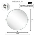 thumbnail image 6 of Round Pivot Bathroom Mirror Chrome Circle Metal Framed Tilting Beveled Vanity Mirrors 24", 6 of 6