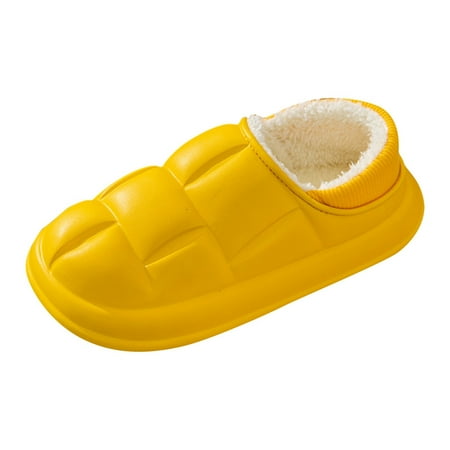 

Women Walking Shoes Women s 2022 New Net Red Cotton Slippers Autumn And Winter Bag Heel Outer Wear Plus Velvet Home Indoor Thick Bottom Confinement Plush Shoes Yellowllow