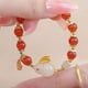 thumbnail image 4 of New Jade Rabbit Bracelet Female Niche Design Rabbit Jade Red Agate Elastic Rope Hand Beaded Girlfriend, Girlfriends, Mother Birthday Gift, 4 of 5