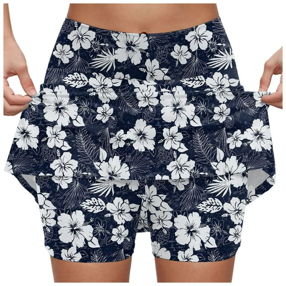 vigerkar Women's Active Athletic Skort Lightweight Tennis Skirt for Running Training Sports Golf Navy, XXL