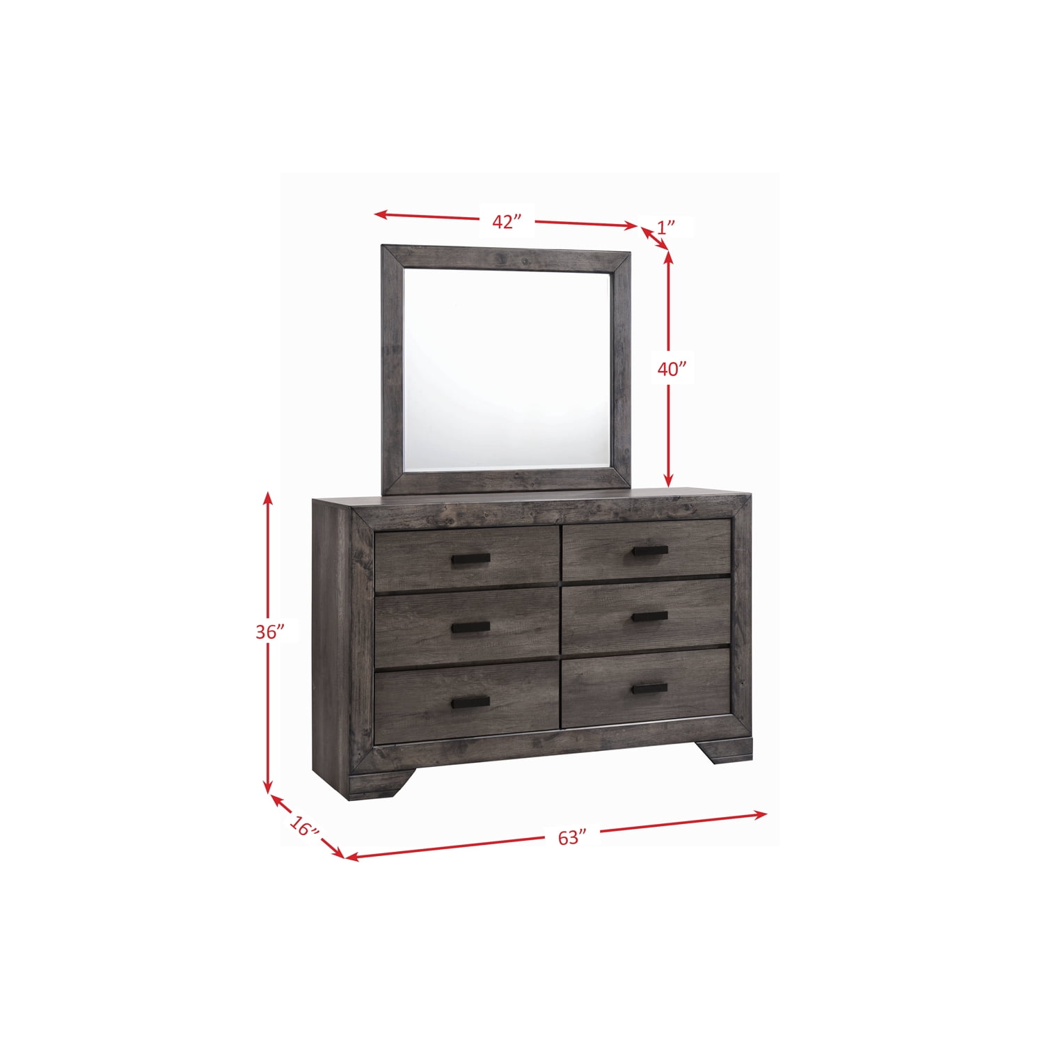 Picket House Furnishings Grayson Queen Panel 4pc Bedroom Set, Grey Oak