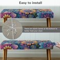 thumbnail image 6 of XYZCANDO Easy Install Rectangular Long Bench Protector, Vibrant Floral Print Polyester Spandex Washable Bench Covers for Dining Room Living Room, 6 of 9