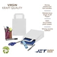 thumbnail image 4 of Jet Paper Bags 25 PCS White Kraft Paper Bags with Flat Handles, 7" x 4" x 9"H - GEO, 4 of 10