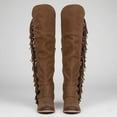 thumbnail image 5 of Pandaie Women's Over Knee High Boots Retro Fringe Riding Long Boots Chunky Heel Tassel Casual Winter Shoes Brown 8.5, 5 of 8