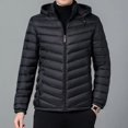 thumbnail image 3 of Chaqueta de plumón ligera para hombre, con cremallera, con capucha, acolchada, para hombre, parkas, ropa de lujo coreana, para invierno, 3 of 5