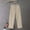 Khaki, variant on Capri Pants for Women Casual 2025 Summer Drawstring Elastic High Waist Linen Pants Wide Leg Plus Size Lounge Capris Gray XXXL
