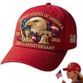 thumbnail image 4 of TOWED22 250 Anniversary USA Hat, Adjustable 250 Year American Anniversary Hat, Fully embroidered style B, 4 of 9
