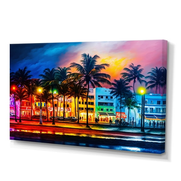 Designart Miami Beach Holidays II Canvas Wall Art