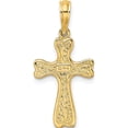 thumbnail image 4 of 14K Yellow Gold Cross With Textured Heart Edges Design Charm Made In United States k8451, 4 of 5