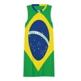 thumbnail image 3 of Brazilian flag Spring Summer Dresses for Women Fashion T-shirt Dress Casual Sleeveless Loose Sundress with Pockets, 3 of 5