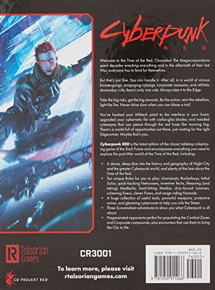 Cyberpunk Red Hardcover Book Sci-Fi RPG Roleplaying Game R. Talsorian Games