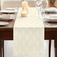 thumbnail image 3 of Yellow Baroque 120 Inch Table Runner, Abstract Art Floral Pattern Farmhouse Dresser Scarf Cotton & Linen Tablerunner for Dining/Kitchen Island/Holiday Party Décor 13" x 120", 3 of 9