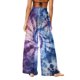 thumbnail image 3 of Pantalones de playa de gasa ligeros para mujer con protección solar, pantalones anchos de estilo bohemio estampados, blusa para mujer, 3 of 7