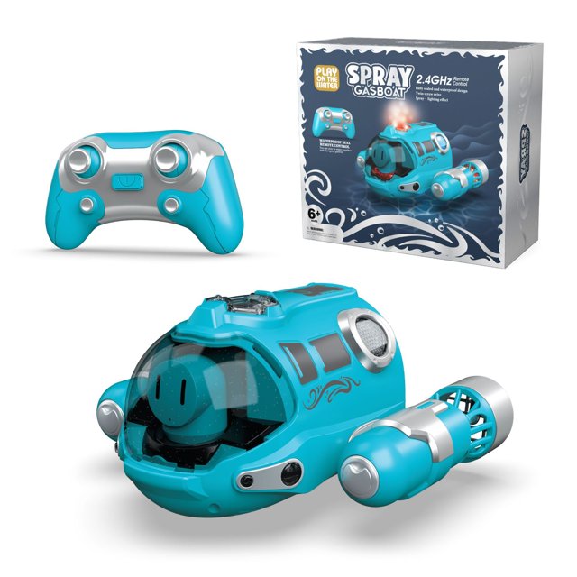 Barco de juguete con Control remoto para niños y niñas, bote de vapor de 2,4 GHz, resistente al agua, para piscina, baño, regalo de cumpleaños