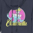 thumbnail image 2 of Junior's Cinderella Distressed Logo Cowl Neck Sweatshirt Navy Blue Medium, 2 of 4