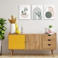 thumbnail image 3 of Set of 3 Sage Green Room Decor Wall Decor Boho Wall Prints Abstract Mid Century Geometric Wall Art Green Botanical Prints Boho Home Office Decor Boho Bedroom Artwork Moss Green Posters 12"x16", 3 of 14