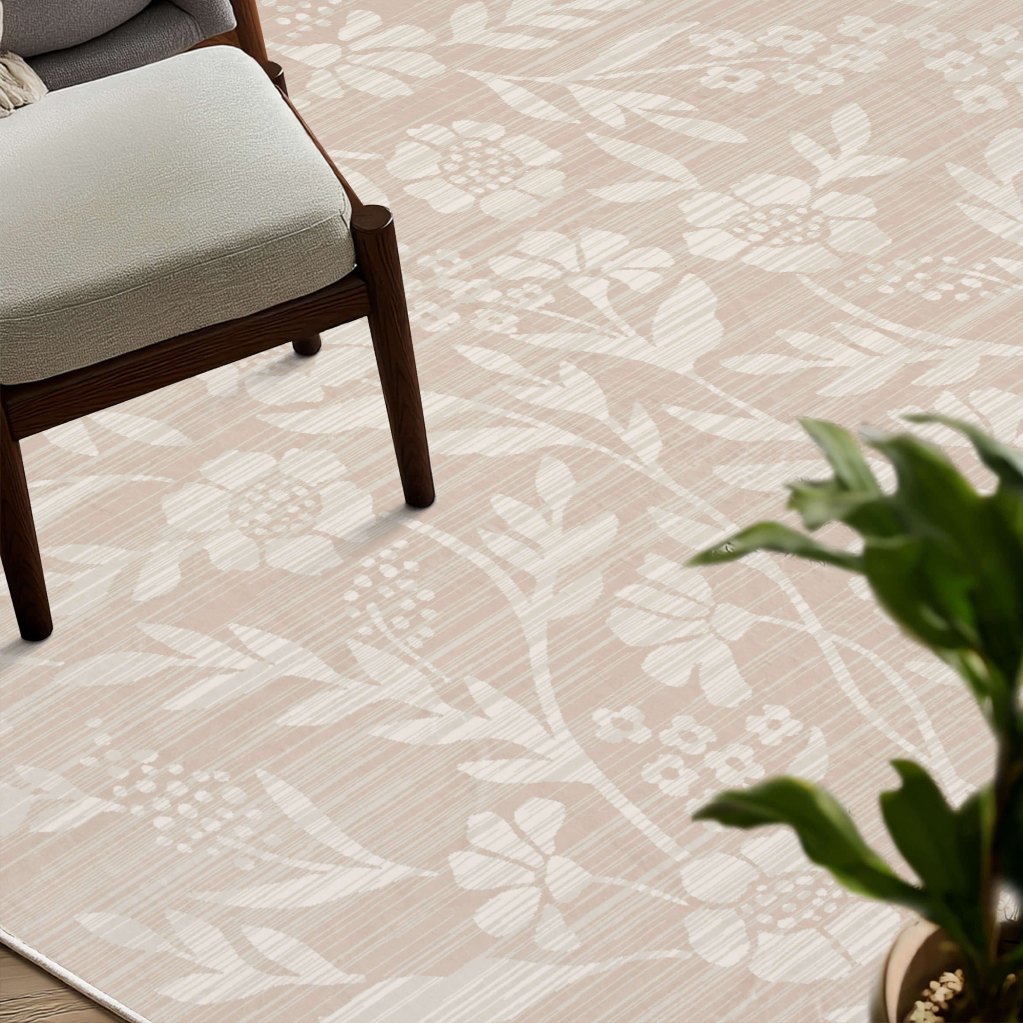 Mohawk Home Kids Collection Bella Floral Low Pile Stain/Fade Resistant Printed Indoor Area Rug, Pink, 8' x 10'
