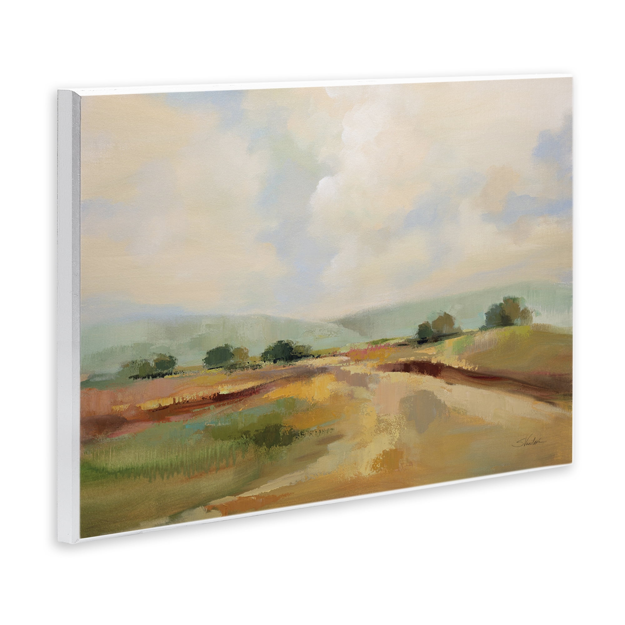 Stupell Industries Solitary Rural Landscape Landscape & Nature Painting Unframed Art Print Wall Art, 15 x 10