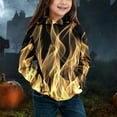 thumbnail image 2 of WEIYLL Boys Hoodies And Sweatshirts Children's Long Sleeved Fire Print Pocket Gold Athletic Fall Tops for 5-6 Years, 2 of 4