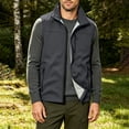 thumbnail image 2 of WRKEKC Softshell Vest for Men Stand Collar Zip-Up Multi Pocket Windproof Sleeveless Outerwear for Hiking and Daily Outfits, 2 of 9