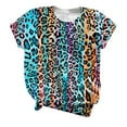 thumbnail image 2 of Honeeladyy Women's Fashion Cute Leopard Print Pullover Casual Bottom Shirt Top womens summer tops, 2 of 5