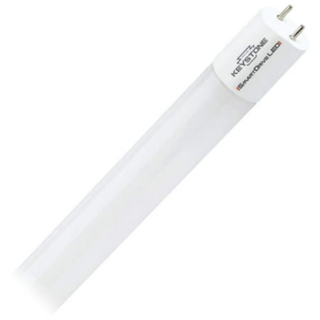 Keystone 01296 - 8W, 1150 Lumen, 2', 220' Beam Angle, Ballast Compatible, DLC 4.0, Coated 2 Foot LED Straight T8 Tube Light Bulb for Replacing Fluorescents
