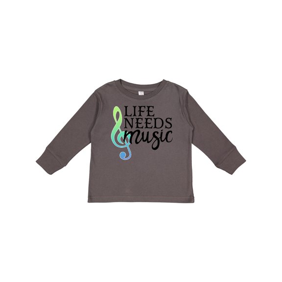 Inktastic Life Needs Music- ocean colors Boys or Girls Long Sleeve Toddler T-Shirt