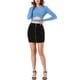 thumbnail image 2 of INSPIRAR CHIC Blusa de Brillo para Mujer con Torcido, Ajustada, de Manga Larga, con Corte para Fiesta, Cortas y Brillantes, Talla L, Azul Cielo, 2 of 8
