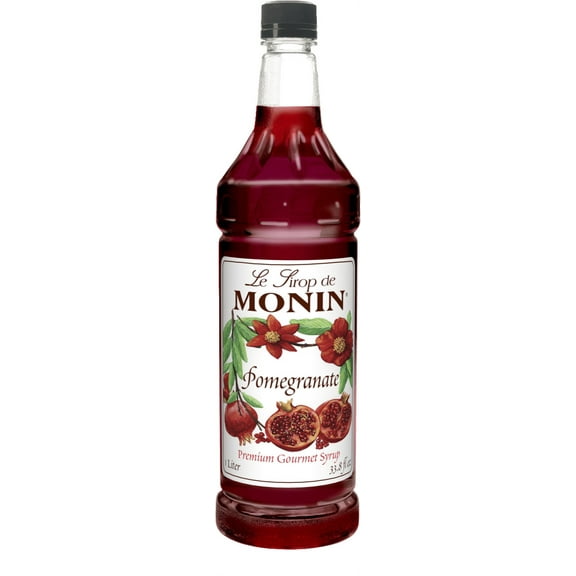 Monin - Pomegranate Syrup, Tart and Sweet, Great for Cocktails and Teas, Gluten-Free, Non-GMO (1 Liter, 33.8 fl.oz)