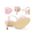 thumbnail image 2 of BLISSFUL STEP Flower Open Toe Ankle Strap Slingback Stiletto Heel Sandals for Women Bling Pink 6.5, 2 of 7