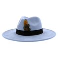 thumbnail image 4 of Womens Western Fedora Hat Wide Brim Cowboy Hat with Feather Accent Suede Style Dress Hat for Western Events Parties and Outfits, 4 of 5