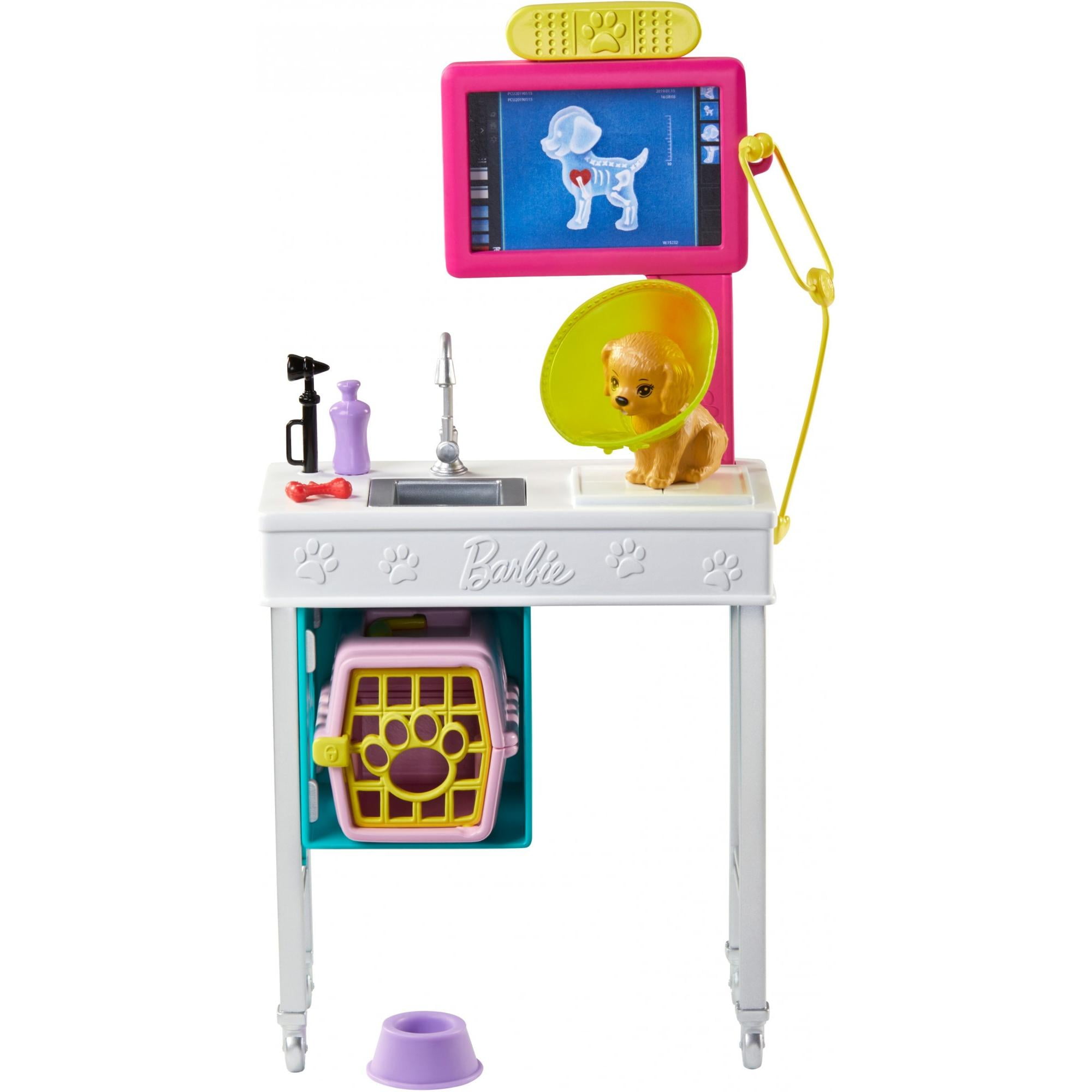 barbie pet vet playset