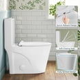 thumbnail image 3 of TVOFEK Elongated Comfort Height Toilet, One-Piece Modern Bathroom Toilets with Soft Close Seat, 1.1/1.6 GPF Dual Flush, Water-Saving, 12" Rough-In, White, 3 of 8