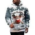 thumbnail image 1 of Chandail en Molleton pour Hommes, Couleur Unie Décontractée à Manches Longues avec Capuche, 1 of 4