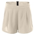 thumbnail image 6 of Curuila Womens Two Piece Set Shorts Suit Solid Color Square Neck Sleeveless Shirts Comfort Casual Outfit Set Beige Size L, 6 of 8