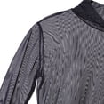 thumbnail image 2 of One opening Ladies Women's Long Sleeve BLACK POLO NECK Sheer Mesh SEE THROUGH Top T-Shirt, 2 of 3
