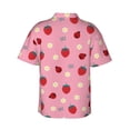 thumbnail image 4 of Xecao Strawberry and Ladybugs print Hawaiian shirt - a stylish short-sleeve button-down for men, perfect for casual beach and tropical outings., 4 of 9