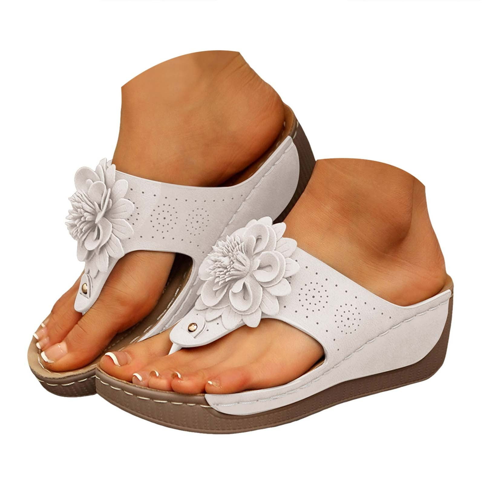 Sandales Femme Été Compensées Orthopédiques - Confort Ultime, Semelle Amorti, Idéales Plage, Marche Et Quotidien