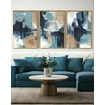 thumbnail image 5 of SHENIFY Abstract Wall Art 16x24in3pcs Natural Framed Blue Gray White Modern Minimalist Painting Decor Graffiti Artwork, 5 of 5
