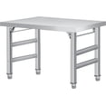 thumbnail image 1 of 36" x 24" Stainless Steel Folding Table - 520 LBS Commercial Foldable Prep Table, Open Base Worktable with Adjustable Undershelf and Feet, for Home Kitchen Restaurant Garage Warehouse, Heavy Duty, 1 of 6