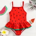thumbnail image 6 of IVEYRTF Girls Fun Strawberry Print One Piece Swimsuit for Beach Vacation Summer Pool Parties Water Activities Stylish Swimwear Comfort Fit Bathing Suit(Red,6 Years), 6 of 9