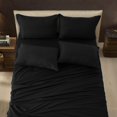 thumbnail image 3 of LDC Lux Decor Collection 6 Piece Bed Sheet Set Deep Pocket Ultra Soft Microfiber Bedding Sheets King - Black, 3 of 5