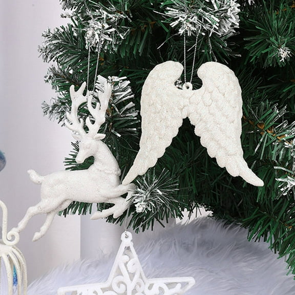 Raindrops DIY Crafting 6Pcs White Foams Angel Wings Ornaments for Christmas and Parties