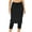 Black, variant on High Waist Women Solid Color Elastic Activewear Knee-Length Skirt With Legging Pants